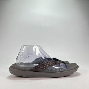 Kuailu Grey Woven Strap Orthotic Cushion Thong Sandals Womens Size US 11 EU 42